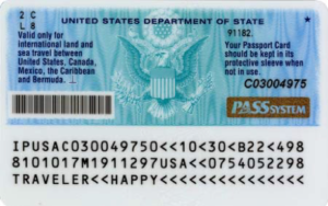 Passport Card - Reverse